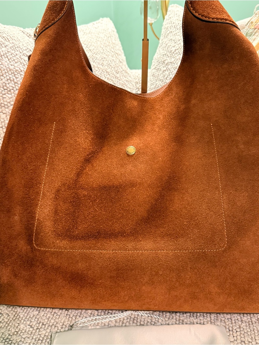 Coach Brooklyn Shoulder Bag 39 Brown Suede Brass Hardware - Picture 10 of 16